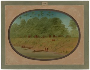 Malá vesnice - Indiáni Payaguas od George Catlin