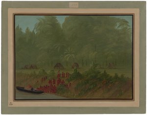 Vesnice Yahua od George Catlin