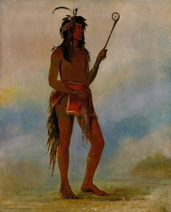Ah-nó-je-nahge, Ten, kdo stojí na obou stranách, význačný hráč míče od George Catlin