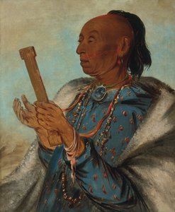 Ah-tón-we-tuck, Kohout Turecko, opakující svou modlitbu, 1830. od George Catlin