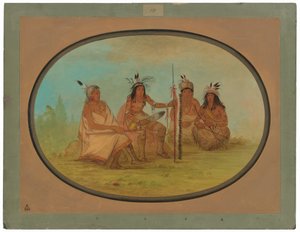 Starý Odžibbewayský náčelník a tři válečníci od George Catlin
