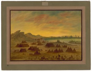Apačská vesnice od George Catlin