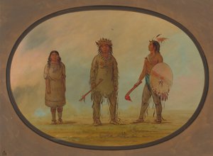 Náčelník Athapasca, jeho manželka a válečník, 18551869. od George Catlin