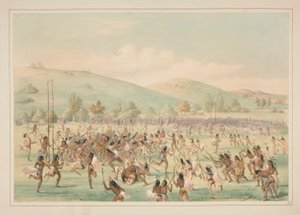 Ball Play, pl. 23 z portfolia severoamerických indiánů od George Catlin