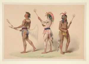 Ball Players, pl. 21 z portfolia severoamerických indiánů od George Catlin