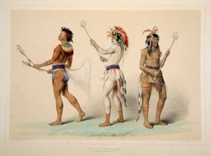 Ball Players, hospoda. 1845 barevná litografie. od George Catlin
