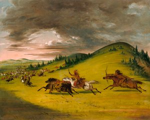 Bitva mezi Sioux a Sac a Fox, 1846-1848. od George Catlin