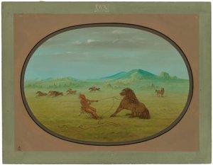 Chytání divokých koní - Pawnee od George Catlin