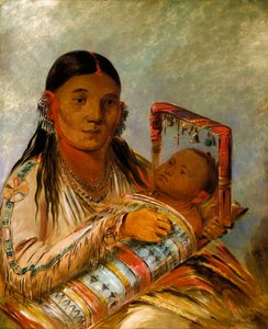 Chée-ah-ká-tchée, manželka Not-to-way, 1835-1836. od George Catlin