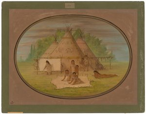 Vesnice Cheyenne od George Catlin
