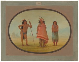 Cochimtee náčelník, jeho žena a válečník od George Catlin