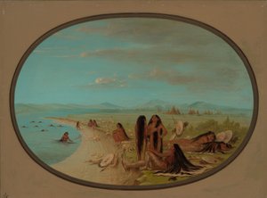 Koupání vraních válečníků, 18611869. od George Catlin
