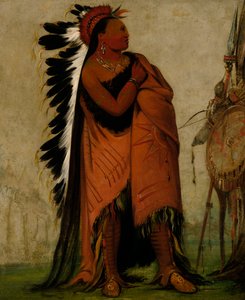 Eé-hee-a-duck-cée-a, Ten, kdo si předtím svázal vlasy, 1832. od George Catlin