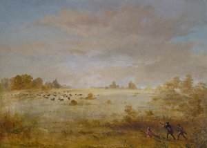 Pastva losů v podzimní prérii od George Catlin