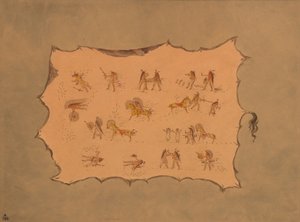 Faksimile roucha Mah-to-toh-pa - Mandan, 18611869. od George Catlin