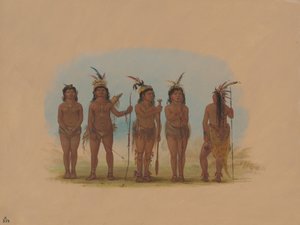 Pět karibských indiánů, 18541869. od George Catlin