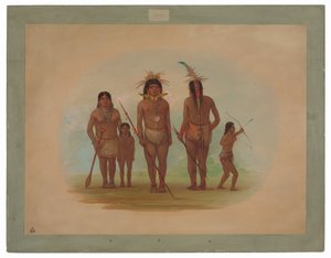 Pět indiánů z kmene Iquito od George Catlin