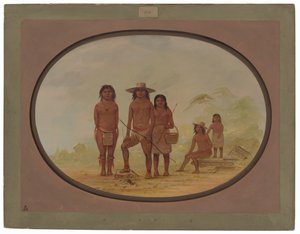Pět indiánů Mayů od George Catlin