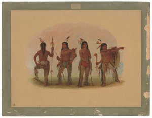 Čtyři válečníci Navajo od George Catlin