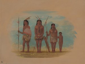 Čtyři indiáni Xingu, 18541869. od George Catlin