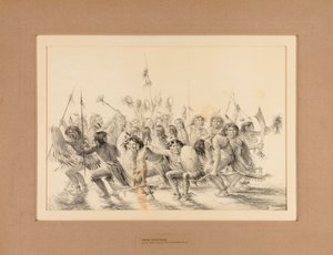 Indiánský tanec na hlavě - ne. 31 od George Catlin