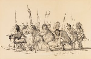 Indiáni v kruhu, tanec - ne. 30 od George Catlin