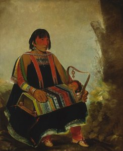 Jú-ah-kís-gaw, Žena s dítětem v kolébce od George Catlin