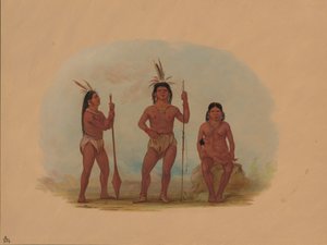 Klahoquaht Chief, jeho manželka a syn, 18551869. od George Catlin