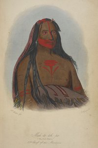 Mah-to-toh-pa (čtyři medvědi) 2. náčelník Mandanů. od George Catlin