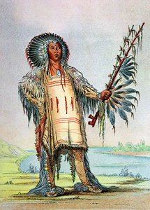 Ind Mandan Ha-Na-Tah-Muah, náčelník vlků od George Catlin