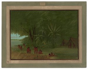 Tábořiště Mauheesů od George Catlin