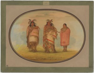 Náčelník Menomonie, jeho žena a syn od George Catlin