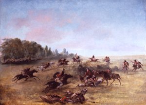 Mounted War Party Scouring a Thicket, 1846-1848. od George Catlin