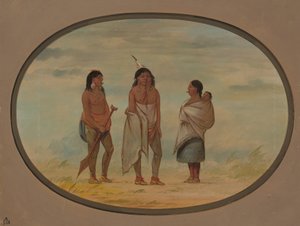 Indiánský náčelník Nayas, jeho žena a válečník, 18551869. od George Catlin