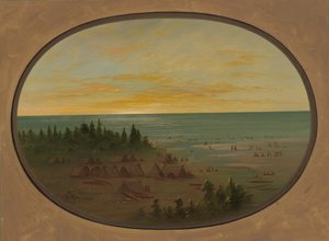 Vesnice Nayas – koupání indiánů, 18551869. od George Catlin