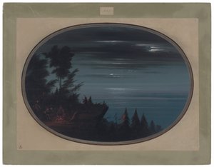 Vesnice Nayas v noci od George Catlin