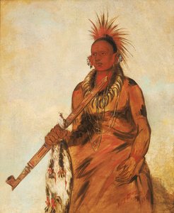 No-o-mún-nee, Walks in the Rain, a Warrior, 1832. od George Catlin