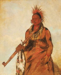 No-o-mún-nee, Chodí v dešti, válečník od George Catlin