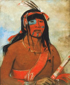 O-tá-wah, The Ottaway, a Warrior, 1835. od George Catlin
