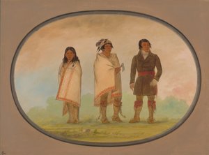 Oneida náčelník, jeho sestra a misionář, 18611869. od George Catlin
