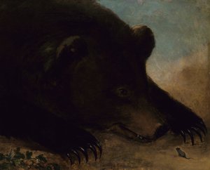 Portréty medvěda grizzlyho a myši v životní velikosti od George Catlin