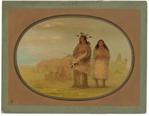 Riccarree Chief a jeho manželka od George Catlin