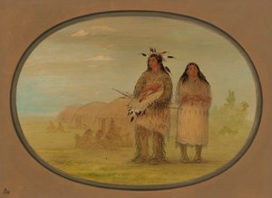 Riccarree Chief a jeho manželka, 18611869. od George Catlin