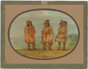 Seneca Chief, Red Jacket, se dvěma válečníky od George Catlin