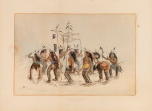 Tanec na sněžnicích - č. 14 od George Catlin