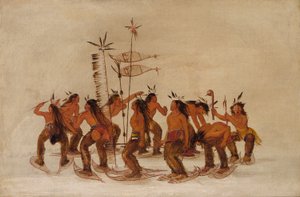 Tanec na sněžnicích při prvním sněžení od George Catlin