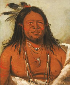 Ta-wáh-que-nah, Skalní hora, druhý náčelník kmene od George Catlin