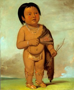 Tcha-aés-ka-ding, vnuk buvolího býka sádla od George Catlin
