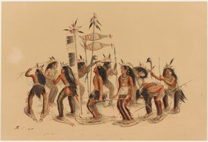 Tanec na sněžnicích od George Catlin
