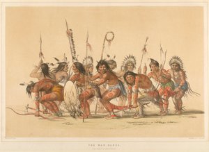 Válečný tanec, z portfolia „The North American Indian“ od George Catlin